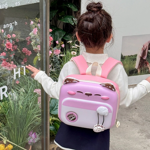 Zaino Bambini Forma Gatto Cartone Animato Oxford EVA Leggero Traspirante Zainetto Asilo Per Ragazzi Ragazze