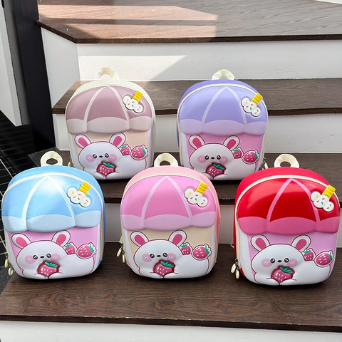 Sac À Dos Pour Enfants Lapin Dessin Animé 3D Fraise Forme Thé Au Lait Coque Rigide EVA Respirant Pour Tout-Petits Garçons Filles