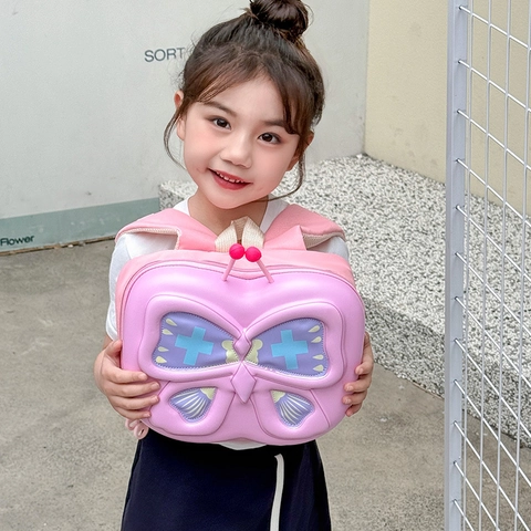Butterfly Shape Kids Backpack EVA Shell Waterproof Cute Cartoon School Bag For Toddler Preschool Girls Breathable