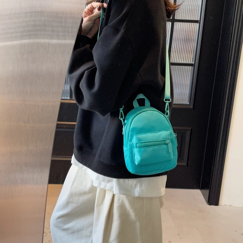 Mini Crossbody Bag Nylon Solid Color Lightweight Small Square Shoulder Purse For Women Fashion Korean Style
