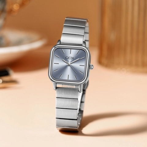 Orologio Al Quarzo Da Donna Quadrato Piccolo Squisito Cinturino In Acciaio Inossidabile Impermeabile Quadrante Minimalista