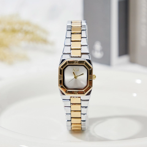 Elegante Orologio Al Quarzo Da Donna Cassa Ottagonale Cinturino In Metallo Numeri Romani Stile Vintage Impermeabile Da Polso