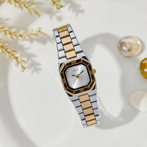 Elegante Orologio Al Quarzo Da Donna Cassa Ottagonale Cinturino In Metallo Numeri Romani Stile Vintage Impermeabile Da Polso