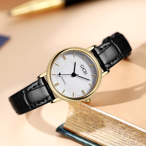 Womens Quartz Watch Woven Texture Dial Aircraft Second Hand Leather Stainless Steel Strap Elegant Retro Waterproof
