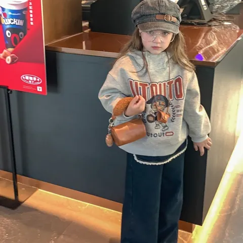Mini Sac À Bandoulière Cylindre Pour Enfants En Cuir PU Avec Poignée Pain En Peluche Et Charme Biscuit Mode Filles