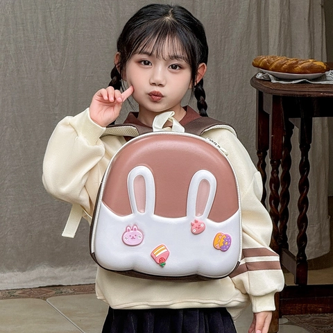 Kinder Rucksack Hasenohren 3D LED Leuchtend EVA Hartschale Leicht Wasserdicht Schultasche Für Kleinkinder Kindergarten
