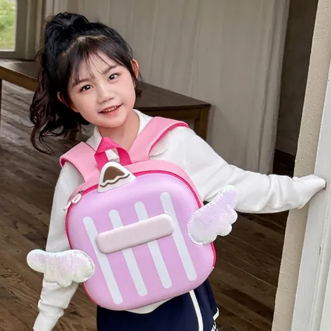 Sac À Dos Pour Enfants Tout-Petits École EVA Coque Rigide Tissu Oxford 3D Ailes Paillettes Respirant Léger Maternelle