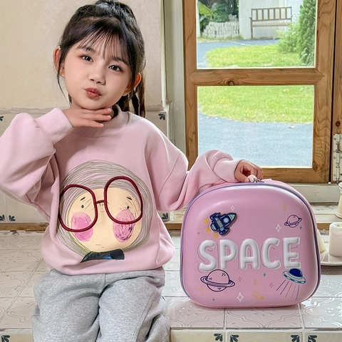Mochila Cohete Espacial Niños Carcasa Rígida EVA LED Luz Bolsa Escolar Transpirable Para Niños Niñas