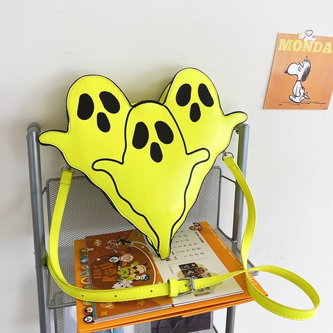 Borsa A Spalla A Forma Di Fantasma Divertente Pelle PU Borsa A Tracolla Irregolare Per Donne Festa Di Halloween Novità