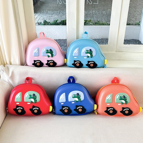 Kinderrucksack 3D Auto Form Cartoon Dinosaurier Hartschale EVA Oxford Stoff Leichtgewicht Kleinkind Jungen Mädchen Kindergarten