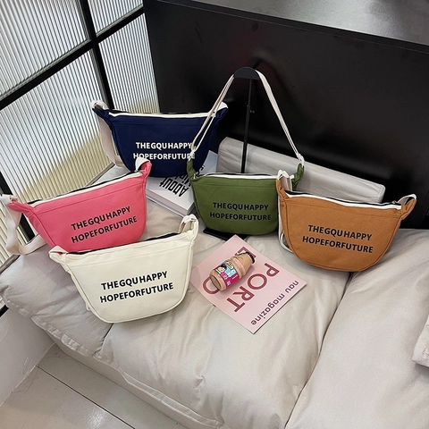 Borsa Tracolla Bambini Tela Stampa Lettere Cinturino Regolabile Outdoor Casual Moda Borsa A Spalla Per Bambini