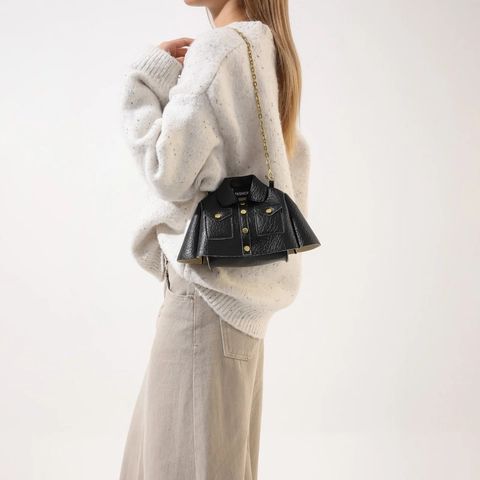 Borsa A Tracolla Creativa A Forma Di Giacca Pelle PU Trama Litchi Catena Dorata Mini Borsa A Bandoliera Moda Di Strada Novità
