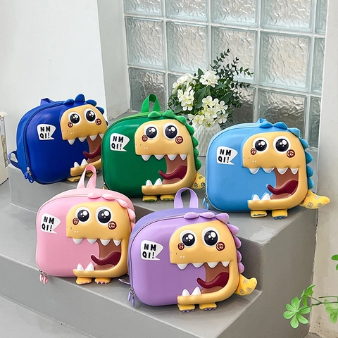 Mochila Dinosaurio Para Niños 3D Dibujos Animados Huevo Escuela Bolsa Impermeable Ligera Viaje Mochila Para Bebés