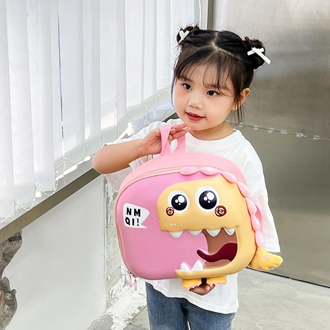 Mochila Dinosaurio Para Niños 3D Dibujos Animados Huevo Escuela Bolsa Impermeable Ligera Viaje Mochila Para Bebés