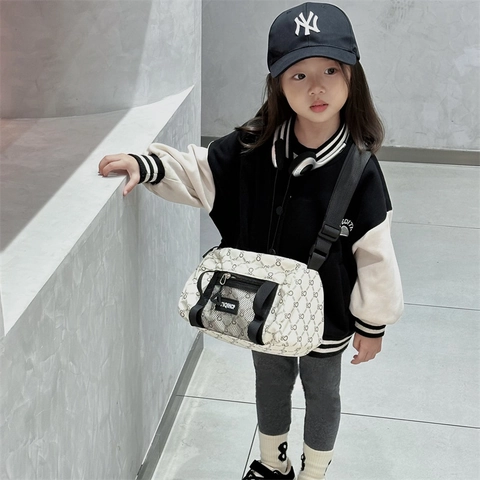 Borsa A Tracolla Per Bambini Crossbody Barrel Bag Moda Cilindrica Borsa Piccola Leopardo Camouflage Motivo Floreale Tracolla Regolabile