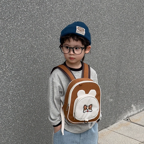Zaino Bambini Cartoni Animati Animali Tessuto Oxford Leggero Simpatica Cartella Anti-Smarrimento Per Asilo