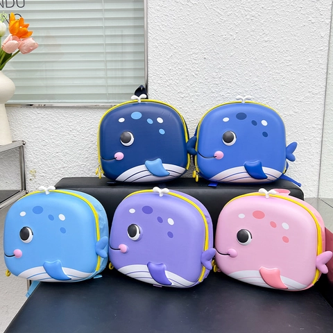Zaino Per Bambini Guscio Rigido EVA Forma Di Balena Cartone Animato 3D Zainetto Leggero Traspirante Per Bambini Ragazze Animale