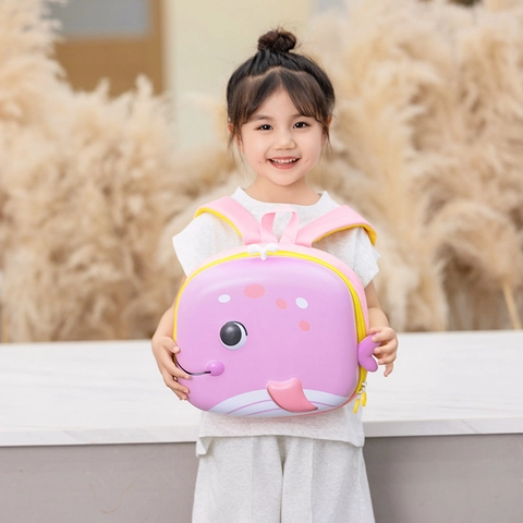 Zaino Per Bambini Guscio Rigido EVA Forma Di Balena Cartone Animato 3D Zainetto Leggero Traspirante Per Bambini Ragazze Animale