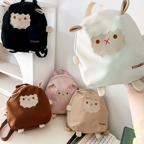 Zaino Per Bambini Carino 3D Pecora Agnello Cartone Animato Animale Tela Borsa Da Scuola Per Bambini Piccoli Prescolare Leggero