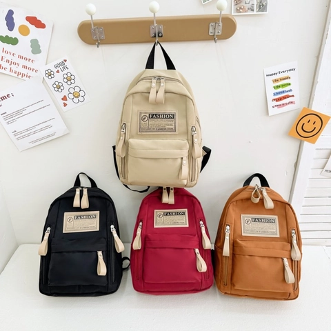Mochila Para Niños Cartera Ligera Nylon Lona Guardería Escuela Moda Color Sólido Bolsa De Viaje Para Niños Niñas