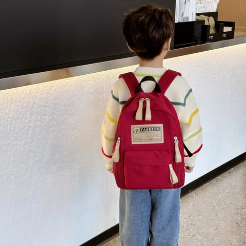 Mochila Para Niños Cartera Ligera Nylon Lona Guardería Escuela Moda Color Sólido Bolsa De Viaje Para Niños Niñas