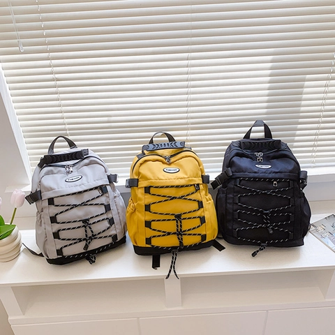 Sac À Dos Mode Enfants Toile Légère Cartable Cordon Multi Poche Fonctionnel Sports De Plein Air Pour Garçons Filles