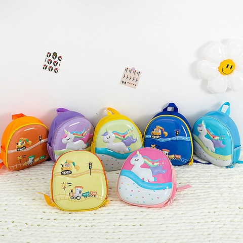 Zaino Per Bambini Cartella Per Piccoli 3D EVA Guscio Rigido Cartone Animato Unicorno Escavatore Impermeabile Leggero Per Asilo Ragazzi Ragazze