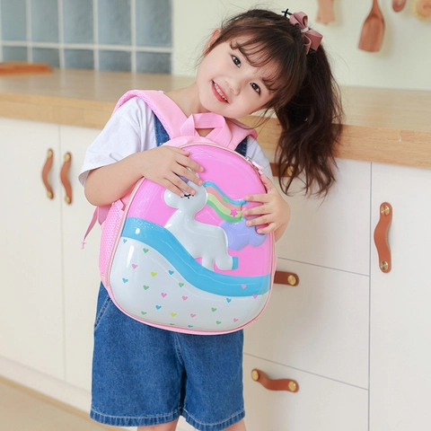 Zaino Per Bambini Cartella Per Piccoli 3D EVA Guscio Rigido Cartone Animato Unicorno Escavatore Impermeabile Leggero Per Asilo Ragazzi Ragazze