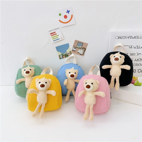 Mini Zaino In Tela Per Bambini Simpatico Orsetto Di Peluche Cartella Per Bambini Leggero Zainetto Da Giorno Asilo Ragazzi Ragazze