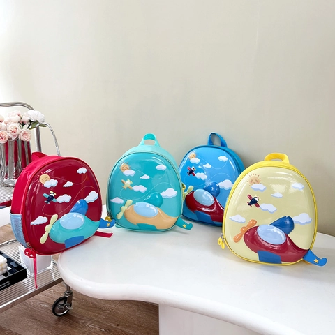 Zaino Aereo Cartone Animato Per Bambini Guscio Duro Borsa Uovo Leggera Scolastica 3D Per Piccoli Ragazzi Ragazze
