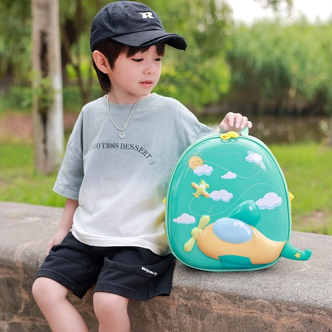 Zaino Aereo Cartone Animato Per Bambini Guscio Duro Borsa Uovo Leggera Scolastica 3D Per Piccoli Ragazzi Ragazze