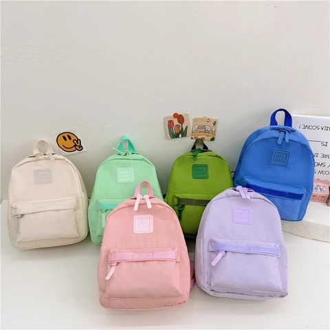 Kids School Backpack Nylon Lightweight Letter Pattern Toddler Daypack For Kindergarten Outdoor Travel Cute Bag