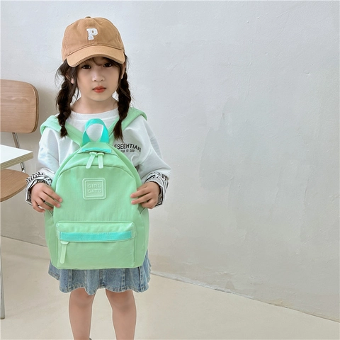 Kids School Backpack Nylon Lightweight Letter Pattern Toddler Daypack For Kindergarten Outdoor Travel Cute Bag