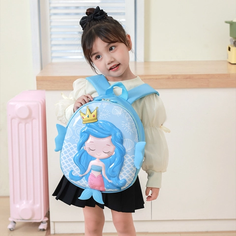 Zaino Sirena Per Bambini 3D Rilievo EVA Guscio Rigido Tessuto Oxford Cartella Per Piccoli Asilo Ragazzi Ragazze Carino