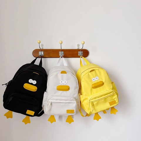 Zaino Per Bambini Cartone Animato Anatra Tela Design Animale Scuola Materna Per Ragazzi Ragazze Traspirante Leggero Carino