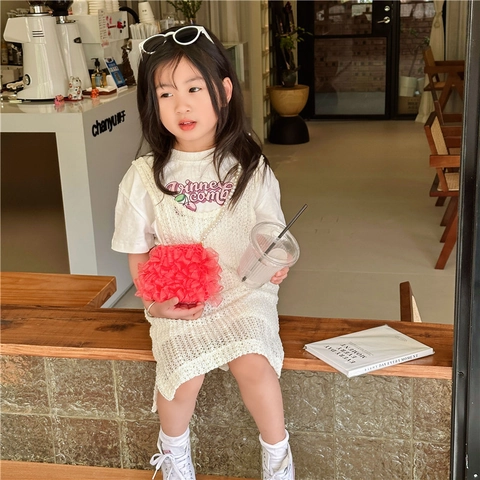 Mini Umhängetasche Für Mädchen Netz Organza Rüschen Süße Prinzessin Schultertasche Mit Faux Künstliche Perlen Riemen Mode
