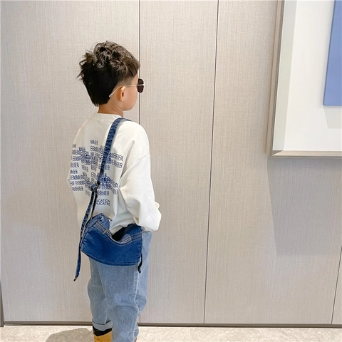 Kinder Denim Umhängetasche Lässig Verstellbarer Gurt Kleine Schultertasche Für Kleinkinder Jungen Mädchen Leicht