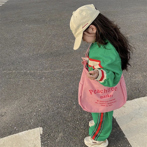 Borsa A Tracolla In Tela Per Bambini Tendenza Stampa Lettere Grande Capacità Borsa A Spalla Leggera Tracolla Regolabile Ragazzi Ragazze