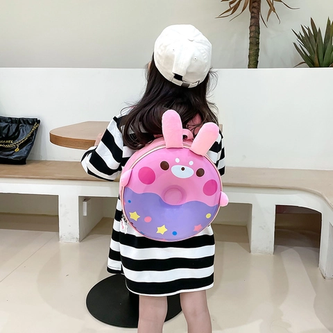 Mochila Para Niños Linda Forma De Rosquilla Carcasa Rígida EVA Ligera Orejas De Animales Dibujos Animados Para Jardín De Infancia