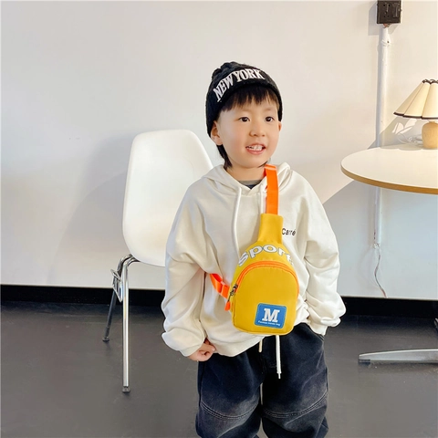 Kids Crossbody Chest Bag Nylon Letter Print Sporty Casual Fashion Adjustable Strap For Toddlers Children Boys Girls