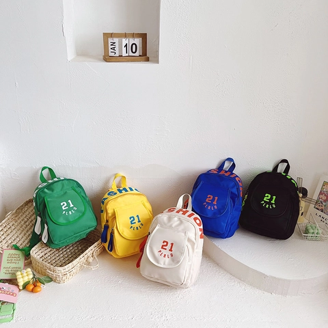 Zaino Per Bambini Nylon Leggero Traspirante Scuola Viaggio Stampa Lettere Ragazzi Ragazze
