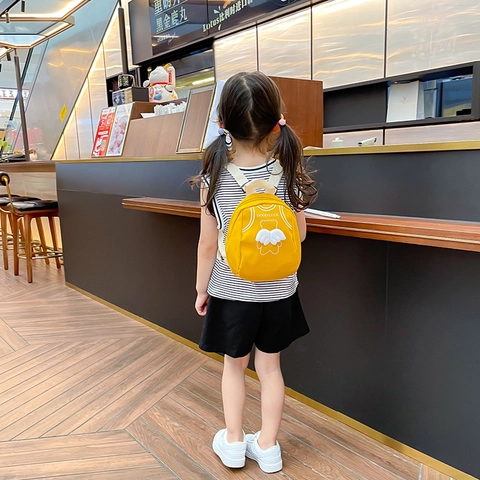 Zainetto Per Bambini Carino Ali D'Angelo 3D Nylon Tela Leggero Borsa Da Scuola Per Piccoli Ragazzi Ragazze Stampa Orso