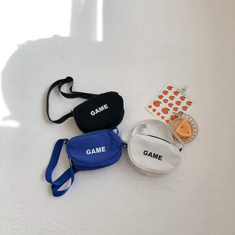 Borsa Tracolla In Tela Per Bambini Moda Coreana Stampa Lettere GAME Borsa A Spalla Regolabile Per Bambini Piccoli