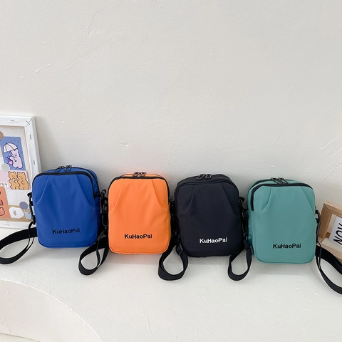 Bolso Bandolera Niño Mini Nailon Color Sólido Correa Ajustable Bolso De Hombro Moderno Para Niños Niñas