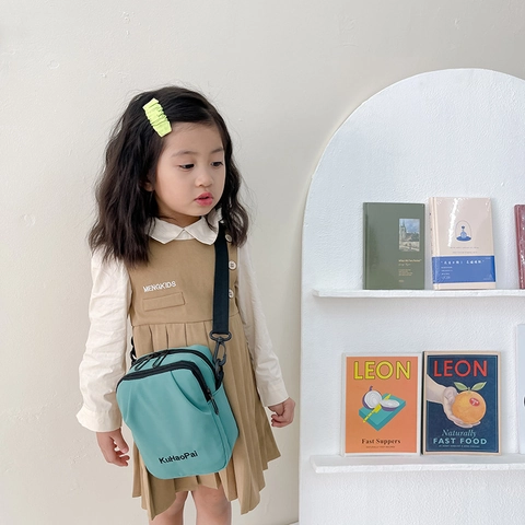 Bolso Bandolera Niño Mini Nailon Color Sólido Correa Ajustable Bolso De Hombro Moderno Para Niños Niñas