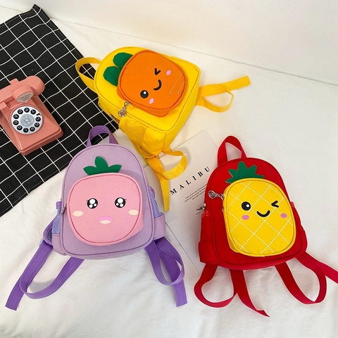 Mini Zaino Bambini Cartone Animato Frutta Tela Cotone Leggero Cartella Per Bimbi Ragazzi Ragazze Scuola Materna
