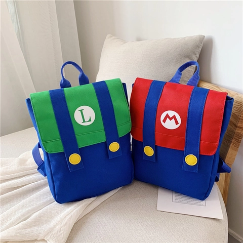 Mochila Infantil Bolso Escolar Niños Dibujos Animados Letra Bloque Color Nylon Ligero Para Niños Preescolar