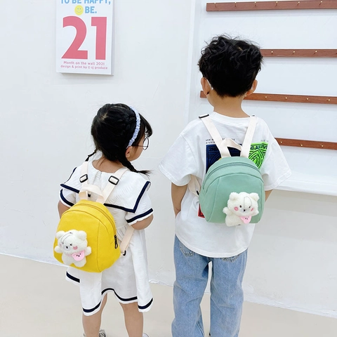 Mini Zaino In Tela Per Bambini Simpatico Orsetto In Peluche 3D Cartone Animato Cartella Per Ragazzi E Ragazze Dell'Asilo