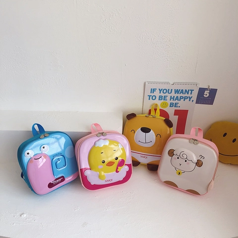 Kids Cartoon Animal Backpack Waterproof PVC EVA Hard Shell 3D Relief School Kindergarten Travel Cute Toddler Bag