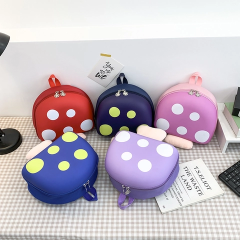 Pilzform Rucksack Polka Dot Wasserdicht Leicht Reisen Schultasche Für Kindergarten Kinder Kleinkinder